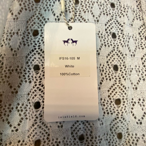 Islefield Women’s White Lightweight Cotton Cardigan New Outerwear size medium - Picture 2 of 12